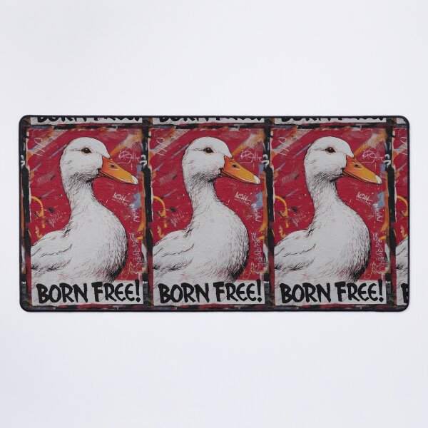 Item preview, Ban Foie Gras Duck Art - Born Free Animal Rights Street Art - Anti Cruelty Protest Artwork designed and sold by OlfactoART Studio.