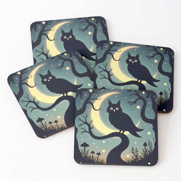 Item preview, Moonlit Silhouette Owl-Fox Forest designed and sold by designscreators.