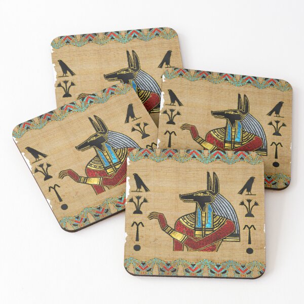 Item preview, Egyptian Anubis Ornament on papyrus  designed and sold by Nartissima.
