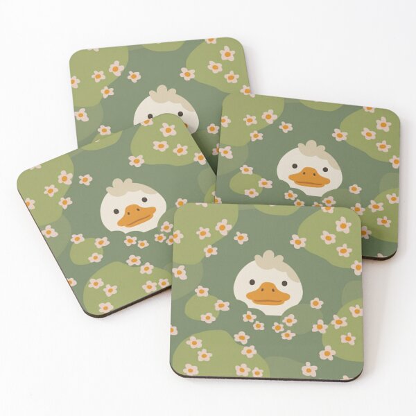Item preview, Minimalist duckling with flowers – Cute wallpaper style pattern designed and sold by HeyHas.