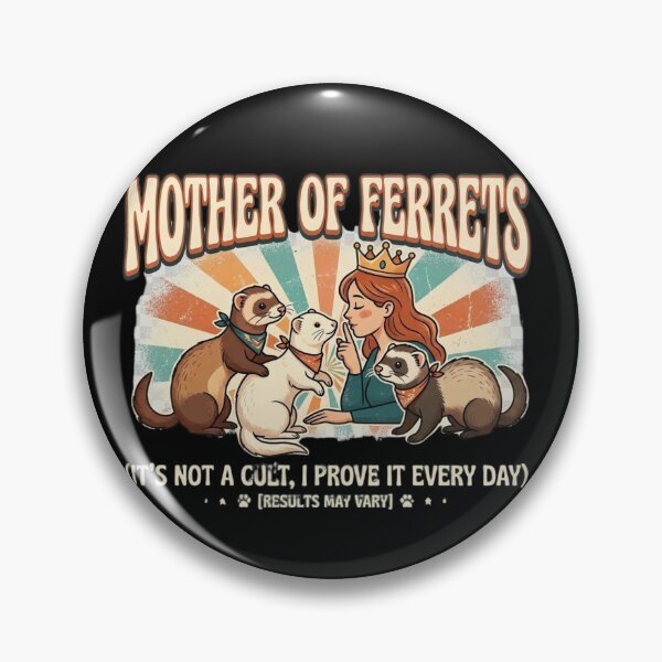 Item preview, Funny Mother of Ferrets – Retro Vintage Cartoon Ferret Mom Meme designed and sold by Wear Sculpt.