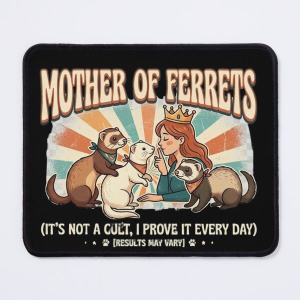 Item preview, Funny Mother of Ferrets – Retro Vintage Cartoon Ferret Mom Meme designed and sold by Wear Sculpt.