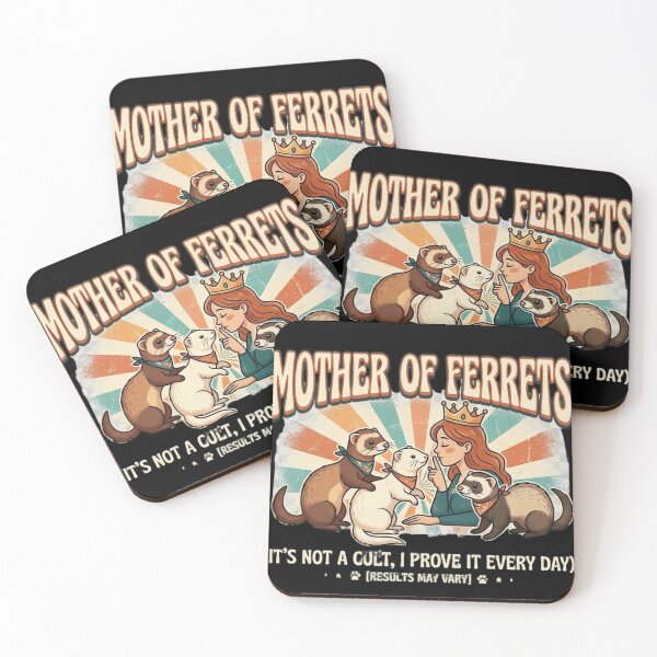 Item preview, Funny Mother of Ferrets – Retro Vintage Cartoon Ferret Mom Meme designed and sold by Wear Sculpt.