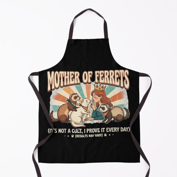 Item preview, Funny Mother of Ferrets – Retro Vintage Cartoon Ferret Mom Meme designed and sold by Wear Sculpt.