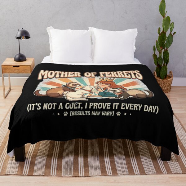 Item preview, Funny Mother of Ferrets – Retro Vintage Cartoon Ferret Mom Meme designed and sold by Wear Sculpt.
