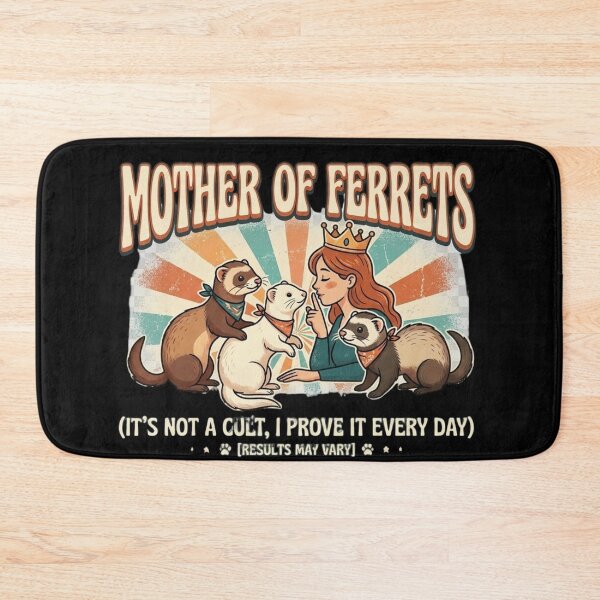 Item preview, Funny Mother of Ferrets – Retro Vintage Cartoon Ferret Mom Meme designed and sold by Wear Sculpt.