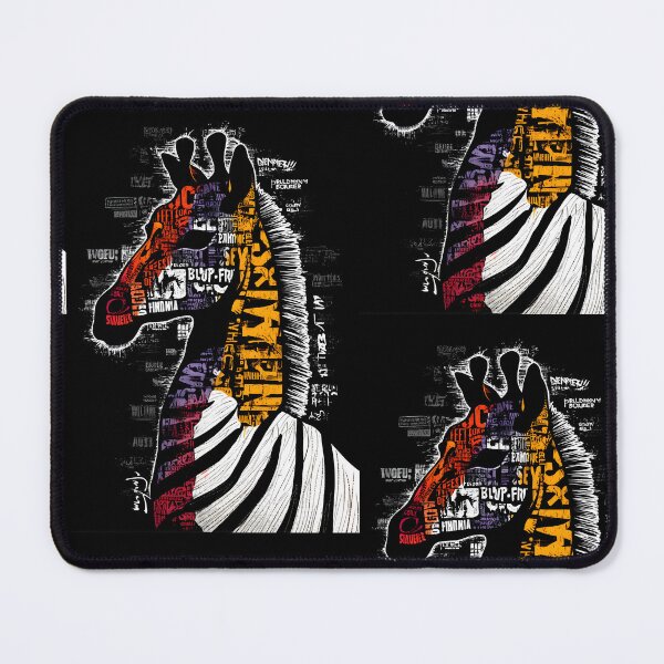 Item preview, Colorful Zebra Typography Art - Bold Wildlife Word Art Silhouette on Dark Background designed and sold by OlfactoART Studio.