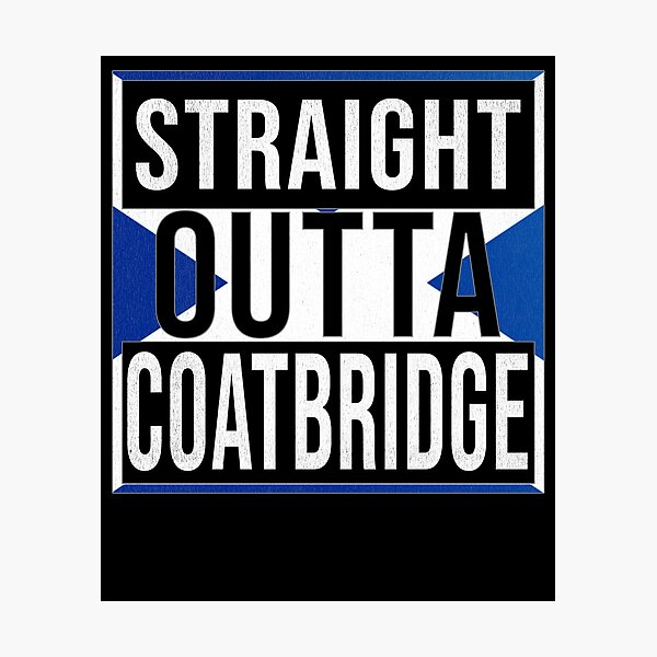 Straight Outta Coatbridge Retro Style - Gift For An Coatbridge From Scotland , Design Has The Scottish Flag Embedded Photographic Print