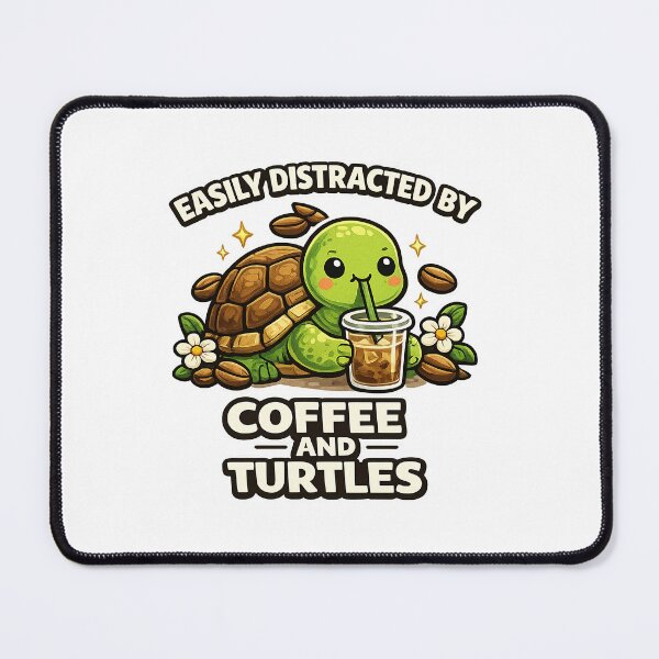 Item preview, Easily Distracted By Coffee and Turtles designed and sold by BoostingBliss.