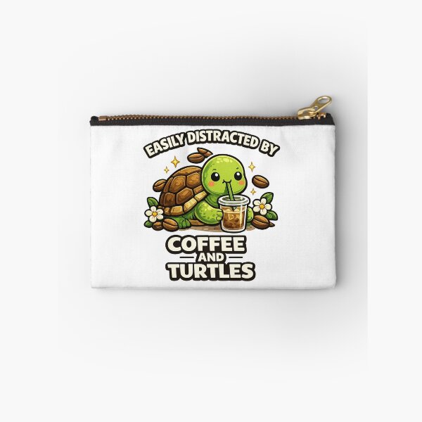 Item preview, Easily Distracted By Coffee and Turtles designed and sold by BoostingBliss.