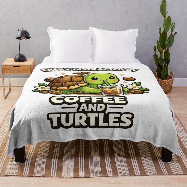 Item preview, Easily Distracted By Coffee and Turtles designed and sold by BoostingBliss.