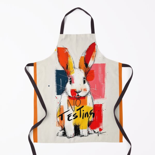 Item preview, No Animal Testing - Vibrant Rabbit Protest Art - Bold Animal Rights Statement Artwork designed and sold by OlfactoART Studio.