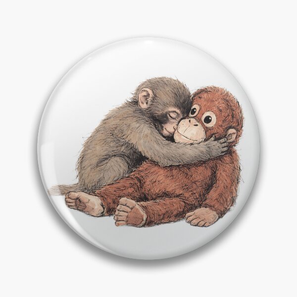 Item preview, PUNCH JAPANESE MACAQUE HUGGING DJUNGELSKOG ORANGUTAN PLUSH designed and sold by LIS AND MELIVERSO.