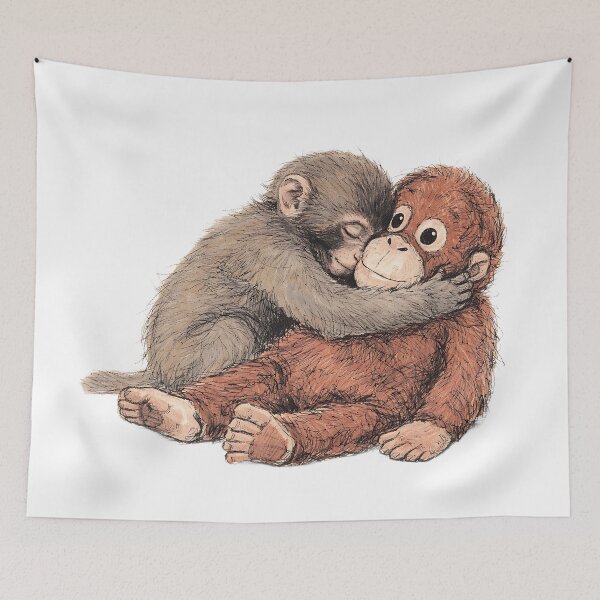 Item preview, PUNCH JAPANESE MACAQUE HUGGING DJUNGELSKOG ORANGUTAN PLUSH designed and sold by LIS AND MELIVERSO.