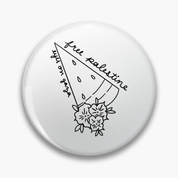 Item preview, Free Palestine watermelon eyes on Gaza humanitarian no war linework art designed and sold by Mariecobiz.