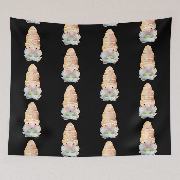 Item preview, Cute Watercolor Gnome Sticker with Wavy Stripe Hat & Leaf Shirt designed and sold by FestivityFinds.