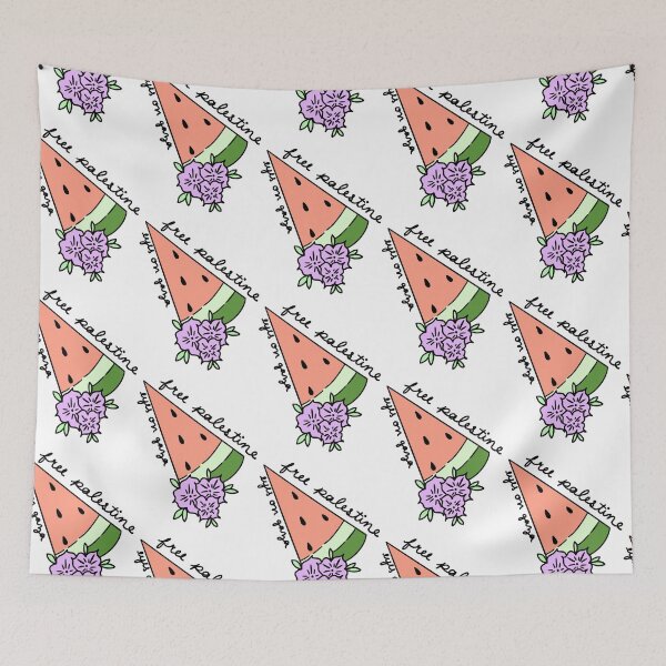 Item preview, Free Palestine watermelon eyes on Gaza humanitarian no war colored art designed and sold by Mariecobiz.