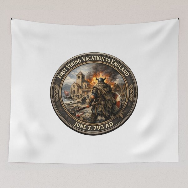 Item preview, First Viking Vacation to England June 7, 793 AD designed and sold by Bjorkqvist.