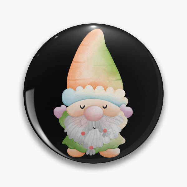 Item preview, Cute Watercolor Pastel Gnome Sticker with Ombre Hat (Orange Green) designed and sold by FestivityFinds.