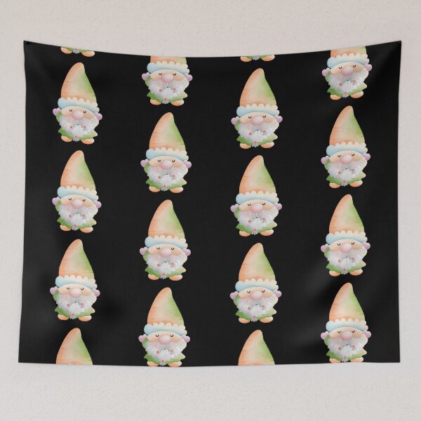 Item preview, Cute Watercolor Pastel Gnome Sticker with Ombre Hat (Orange Green) designed and sold by FestivityFinds.