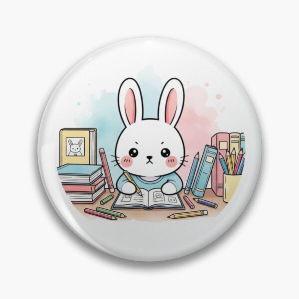 Item preview, Cute Studying Bunny Sticker – Kawaii Student Rabbit Study Motivation designed and sold by MongOficial.