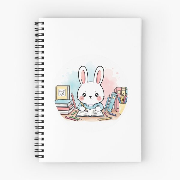 Item preview, Cute Studying Bunny Sticker – Kawaii Student Rabbit Study Motivation designed and sold by MongOficial.