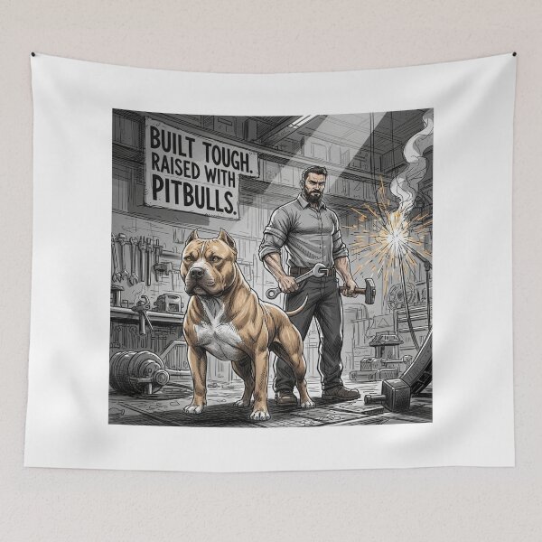Item preview, Built Tough Raised With Pitbulls designed and sold by PetJoyPrintsCO.