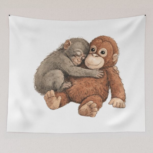Item preview, PUNCH JAPANESE MACAQUE SITTING WITH DJUNGELSKOG PLUSH designed and sold by LIS AND MELIVERSO.