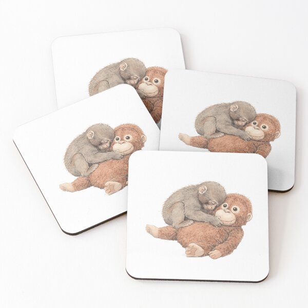Item preview, HAPPY PUNCH MACAQUE HOLDING DJUNGELSKOG ORANGUTAN designed and sold by LIS AND MELIVERSO.