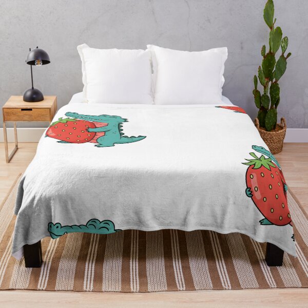 Item preview, Cute Crocodile Hugging Strawberry – Funny Fruit Cartoon designed and sold by Biwbiwty.