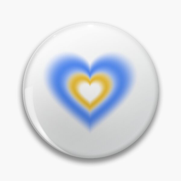 Item preview, Blue and lemon blurry heart designed and sold by serenebookworm.