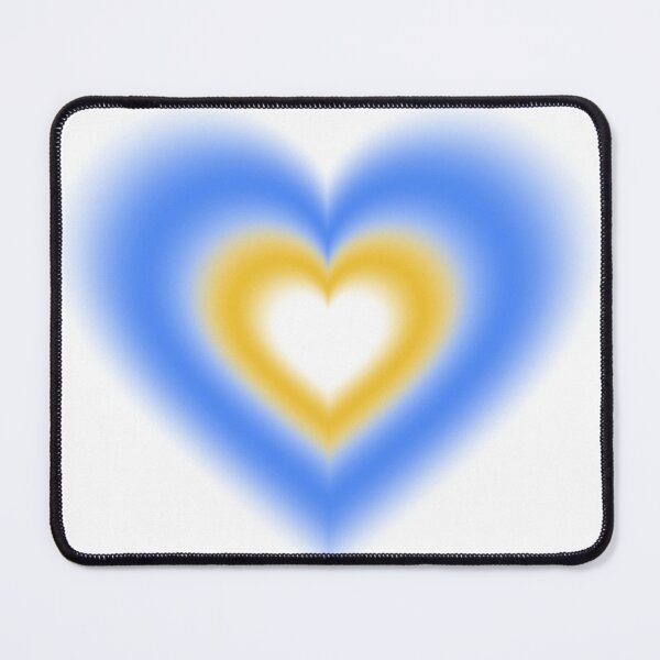 Item preview, Blue and lemon blurry heart designed and sold by serenebookworm.
