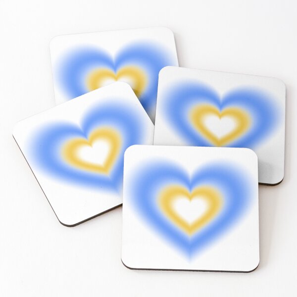 Item preview, Blue and lemon blurry heart designed and sold by serenebookworm.