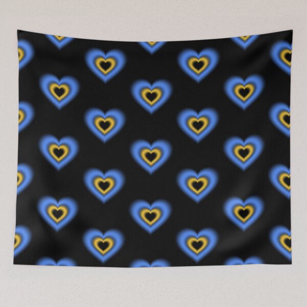 Item preview, Blue and lemon blurry heart designed and sold by serenebookworm.