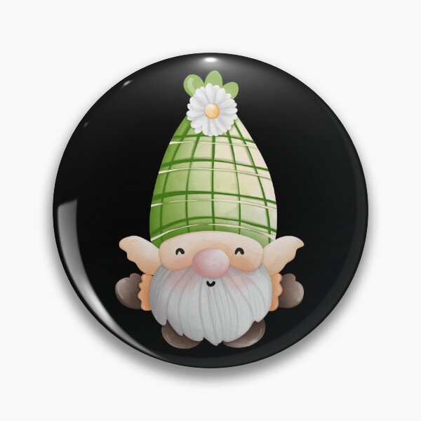 Item preview, Cute Watercolor Spring Gnome with Green Plaid Hat & Daisy Sticker designed and sold by FestivityFinds.
