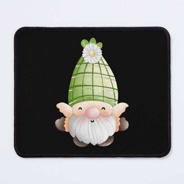 Item preview, Cute Watercolor Spring Gnome with Green Plaid Hat & Daisy Sticker designed and sold by FestivityFinds.