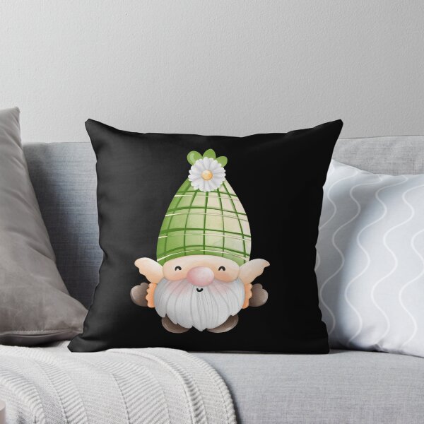 Item preview, Cute Watercolor Spring Gnome with Green Plaid Hat & Daisy Sticker designed and sold by FestivityFinds.