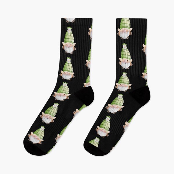 Item preview, Cute Watercolor Spring Gnome with Green Plaid Hat & Daisy Sticker designed and sold by FestivityFinds.