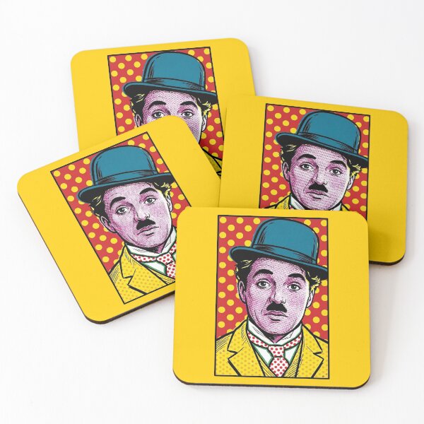 Item preview, Retrato cinematográfico retro de Chaplin, estilo pop art, con diseño de bombín azul designed and sold by Terry Bain.