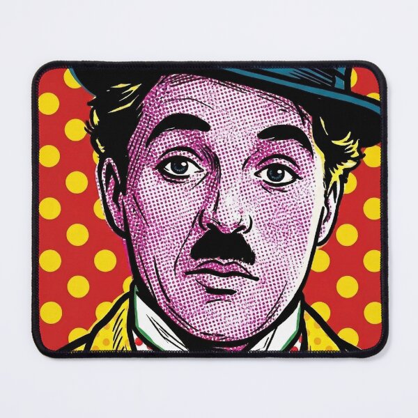 Item preview, Chaplin Pop Art Retro Cinematic Portrait Blue Bowler Hat Design designed and sold by Terry Bain.