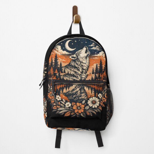 Item preview, Howling Wolf Moon Vintage Forest – Mystic Wilderness Nature Wolf Design designed and sold by Unsololugar.