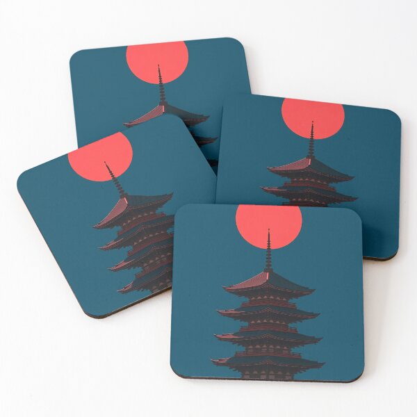 Item preview, Minimal Japanese Pagoda Sunset designed and sold by GoldenField12.