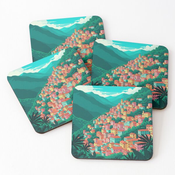 Item preview, Colorful Village in the Tropical Mountains designed and sold by HeyHas.