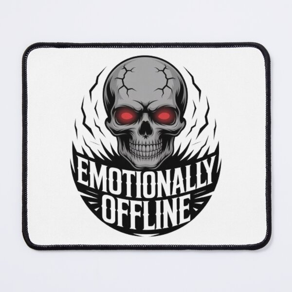 Item preview, Emotionally Offline Skull – Dark Gothic Graphic Tee designed and sold by NewUSShop.
