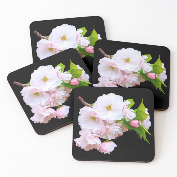 Item preview, Soft Pink Cherry Blossom Branch Sakura Japan on Black  Shapes Mania designed and sold by Shapes-Mania.