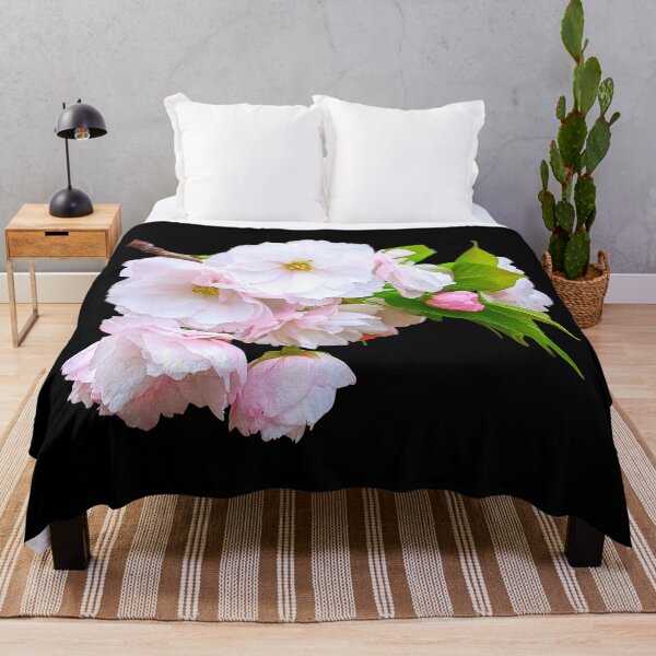 Item preview, Soft Pink Cherry Blossom Branch Sakura Japan on Black  Shapes Mania designed and sold by Shapes-Mania.