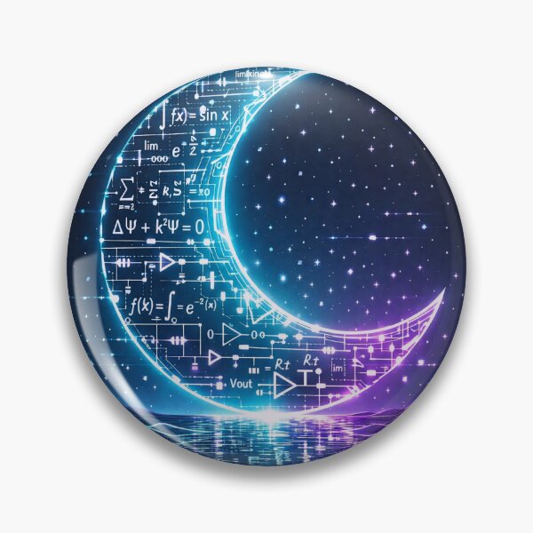 Artikelvorschau, Cybernetic Moon: Mathematical Synthwave Crescent entworfen und verkauft von LuxeBuzz.