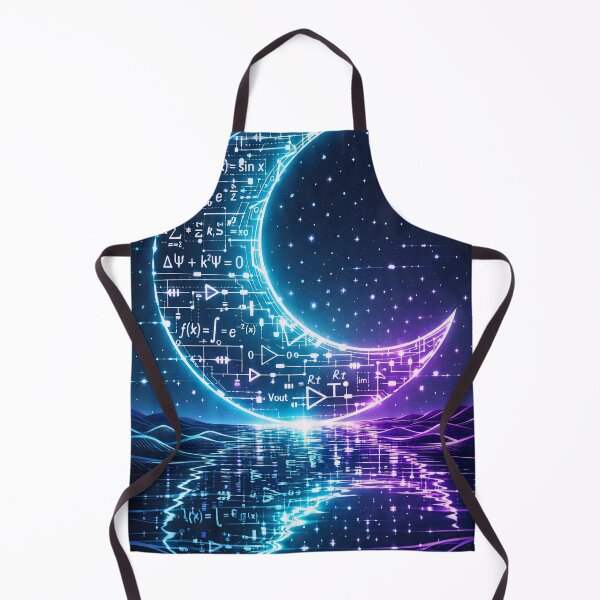 Item preview, Cybernetic Moon: Mathematical Synthwave Crescent designed and sold by LuxeBuzz.
