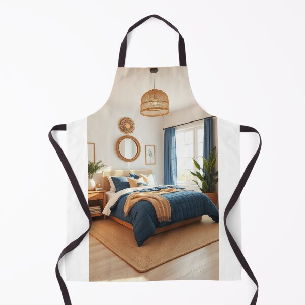 Item preview, Modern Coastal Bedroom with Blue and Rattan Accents designed and sold by Vida e Arte.