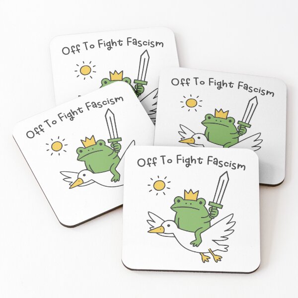 Item preview, Off To Fight Fascism Resist Frog Frogtifa Anti Fascist designed and sold by gunaone-design.